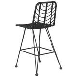 Bar Stools 2 pcs Black 45x56x103,5 cm PE Rattan and Steel 319431