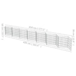 ZNTS Gabion Wall Galvanised Steel 450x30x50 cm 143572