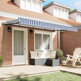 Retractable Awning Blue and White 350 x 200 cm 3329624