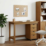 Desk Cabinet Set 2 pcs Honey Brown Solid Pine Wood 3438770