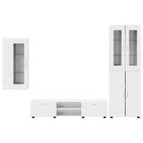 TV Cabinet Set FLORIN 3 pcs High Gloss White Engineered Wood 3397968