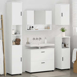 Bathroom Furniture Set 5 pcs White Engineered Wood and Metal 3393063