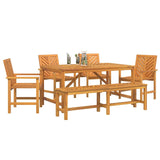 Garden Dining Set 6 pcs Brown 150 x 90 x 74 cm 3154114