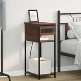 Bedside Cabinet Brown Oak 41 x 28 x 76 cm Engineered Wood 859579