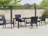 Garden Dining Set 5 pcs Black Powder-Coated Steel 3379403