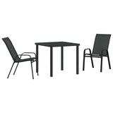 Garden Dining Set 3 pcs Black Powder-coated Steel 3379114