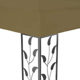 Gazebo with Double Roof&LED String Lights 3x4 m Taupe 3070313