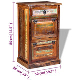 ZNTS 4-Layer Shoe Cabinet with Drawer Solid Reclaimed Wood 243974