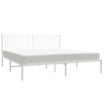 ZNTS Metal Bed Frame without Mattress with Headboard White 180x200cm 350935