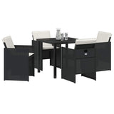Garden Dining Set 5 pcs Black Poly Rattan 3380589