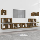 8 Piece TV Cabinet Set Smoked Oak Engineered Wood 3120290
