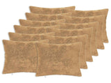 Cushion Cover 12 pcs HEERLEN Taupe 45 x 45 cm Faux Rabbit Fur 910695