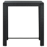 7 Piece Garden Bar Set with Cushions Poly Rattan Black 3095402