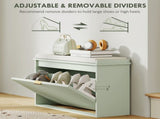 Elegant Eight Shoe Bench, with Top Seat - Green T3398P344254