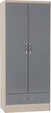 ZNTS Nevada 2 Door 1 Drawer Wardrobe Bedroom Set 100-108-024