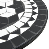 Mosaic Bistro Set Black and White Iron and Ceramic 3216354