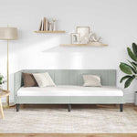 Corner Bed Frame with Headboard Light grey 80 x 200 cm Velvet 42016328