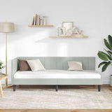 Corner Bed Frame with Headboard Light grey 80 x 200 cm Velvet 42016328
