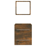 Bathroom Cabinet with Mirror Smoked Oak 41x38.5x48 cm Engineered Wood 820469