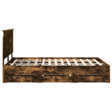 Bed Frame with Drawer Smoked Oak 160 x 200 cm Engineer Wood 3409444
