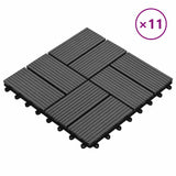 11 pcs Decking Tiles WPC 30x30 cm 1 sqm Grey 45030