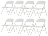 4pcs Elegant Foldable Iron & PVC Chairs for Convention & Exhibition White 27957354