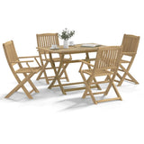 5 Piece Garden Dining Set Solid Wood Acacia 3214234