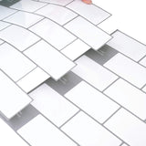 Subway Tile 20 pcs White Grey 30 x 30 cm Polyurethane and PET 42046115