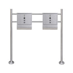 ZNTS Double Mailbox on Stand Stainless Steel 271746