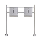 Double Mailbox on Stand Stainless Steel 271746