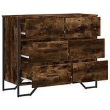 Chest of Drawers Smoked Oak 91x35.5x74.5 cm Engineered wood 3295304