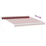 Manual Retractable Awning with LED Burgundy 400x350 cm 3214983