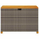 Garden Storage Box Grey 110x55x63 cm Poly Rattan Acacia Wood 366286