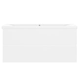 Sink Cabinet with Built-in Basin White Engineered Wood 3071567