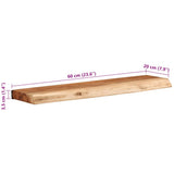 Wall Shelves 2 pcs 60x20x3.5 cm Solid Wood Acacia 373625
