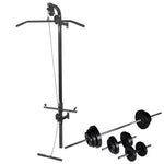 ZNTS Wall-mounted Power Tower with Barbell and Dumbbell Set 30.5 kg 275358