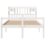 Bookcase Bed without Mattress White 150x200 cm King Size Solid Wood Pine 3322058