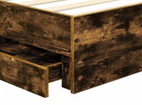 Bed Frame with Drawer Smoked Oak 90 x 200 cm Engineer Wood 3413044
