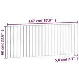 Wall Headboard 147x3x60 cm Solid Wood Pine 824843