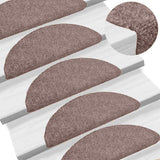 Stair Mats Self-adhesive 30 pcs 65x21x4 cm Light Brown Half Round Large 3365655