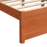Bed Frame Wax Brown 205.5 x 105.5 x 51 cm Solid Pine Wood 870142