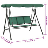 Garden Swing Bench Green 170 cm Textilene and Steel 363323