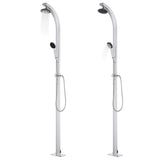 ZNTS Garden Shower with Grey Base 220 cm Aluminium 3070796