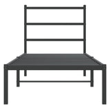 Metal Bed Frame without Mattress with Headboard Black 80x200cm 355356