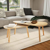Coffee Table Set 2 Pieces Solid Pinewood Brown 244733