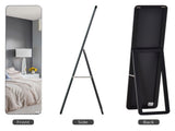 Full Length Mirror, Free Standing or Wall Hanging, Tall Full Body Mirror for Bedroom, Hallway, Black T3398P343254