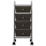 ZNTS 4-Drawer Mobile Storage Trolley Black Plastic 320398