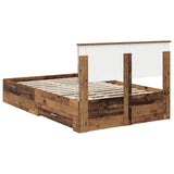 Bed Frame with Headboard Old Wood 120 x 200 cm Engineered Wood 3408297