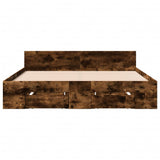 Bed Frame with Drawers without Mattress Smoked Oak 120x190 cm Small Double 3280780