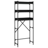 Washing Machine Shelf Black 67x25x163 cm Engineered Wood 838978